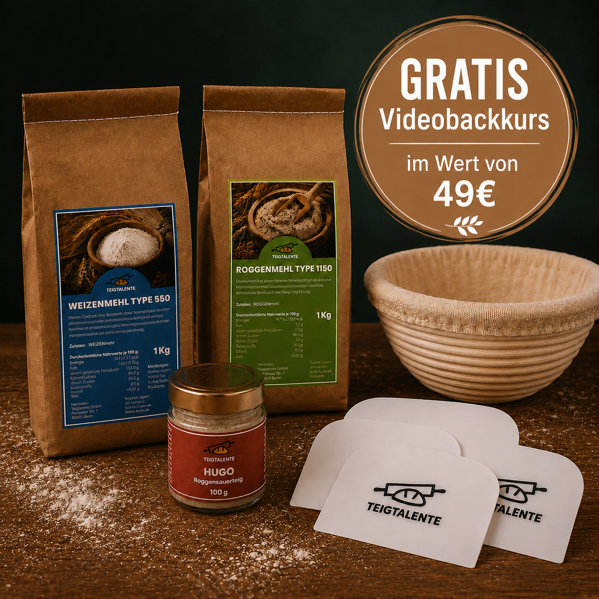 Sauerteig Starter Komplett Set inkl. Videoanleitung vom Bäckermeister