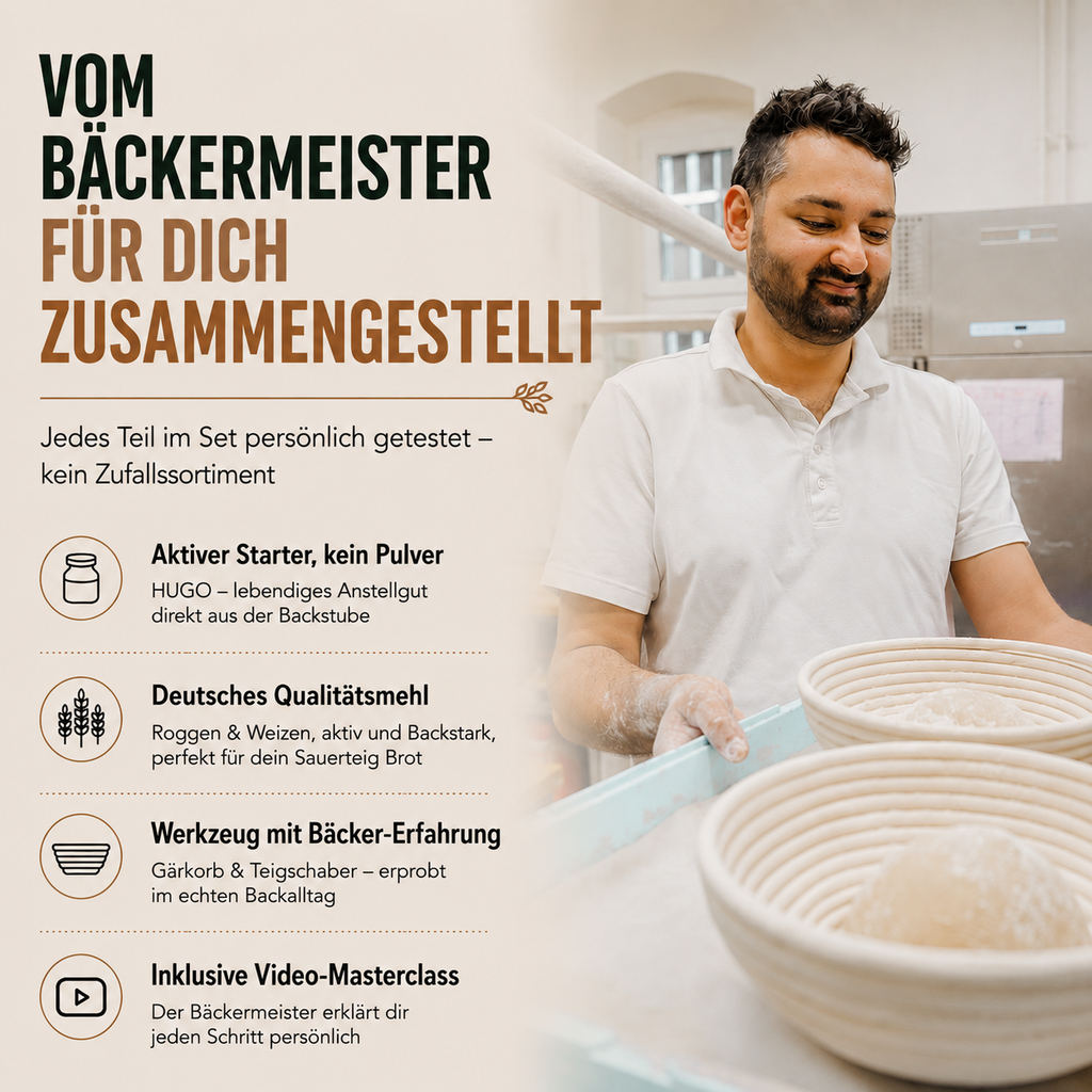 Sauerteig Starter Komplett Set inkl. Videoanleitung vom Bäckermeister