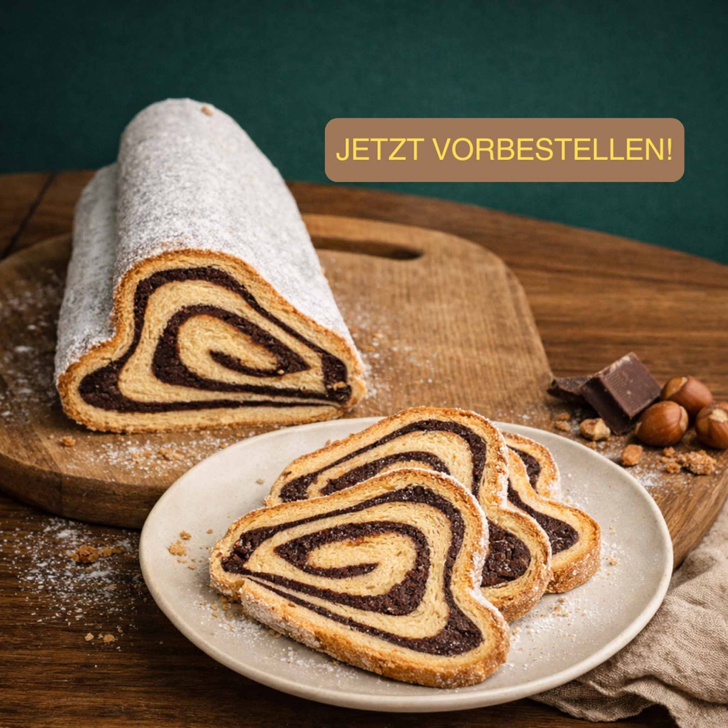 Osterstriezel - mit Schokolade gefüllt